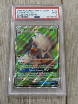 PSA 9 2018 Pokemon Sun & Moon Full Art Shiftry GX Celestial Storm #152 Graded - Image 1