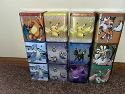 Pokemon Empty Stacking Tins Lot Of 12 NO PACKS Included 9 Different Tins - Image 1