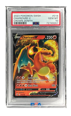 PSA 10 Charizard V : Pokemon SWSH 2023 Crown Zenith 018/159 Ultra Rare GEM MINT - Image 1