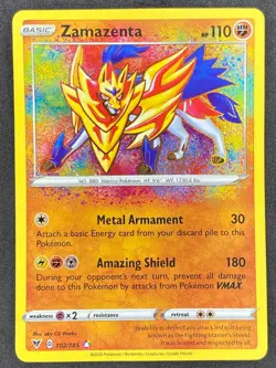 Pokemon Zamazenta Amazing Rare 102/185 VIV Vivid Voltage LP/NM - Image 1