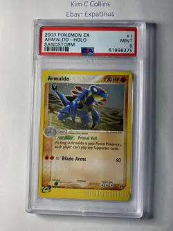 Pokemon 2003 EX Sandstorm Armaldo #1 Holo PSA 9 NM Mint - Image 1