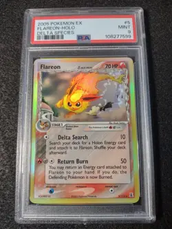 Flareon (Delta Species) 5/113 Delta Species Holo Pokemon TCG 2005 PSA 9 MINT - Image 2