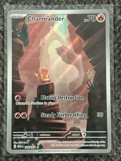 Pokemon TCG Charmander Illustration Rare Holo Card 168/165 SV151 NM - Image 1