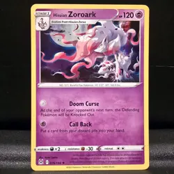 Hisuian Zoroark 076/196 Pokemon Lost Origin SWSH Holo Rare Card NM - Image 1