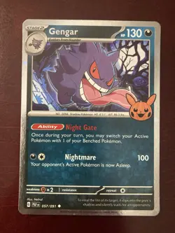 Gengar (Cosmos Holo) 057/091 Trick or Trade 2024 Holo Pokemon TCG Card - Image 1