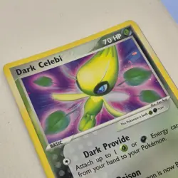 Dark Celebi SWIRL 4/101 2004 Holo Rare EX Hidden Legends Pokemon Card - Image 2