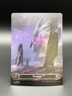SWAMP ~ NM ~ MTG Magic 0368 EOE Edge of Eternities BORDERLESS Galaxy FOIL SWIRL - Image 1