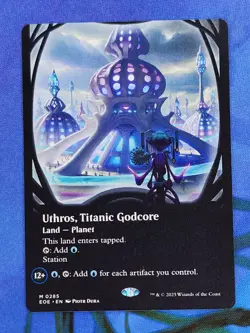 1x BORDERLESS Uthros, Titanic Godcore, NM, EOE, Magic: the Gathering, MtG - Image 1