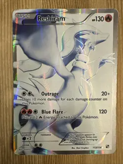 Pokemon TCG - Reshiram 113/114 Full Art Black and White Holo DMG - Image 1