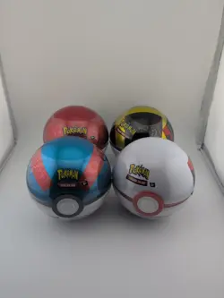 4x Pokemon Poke Ball Tins 3xA24 1xD23 Poke Ball Tin Brand New Sealed - Image 1