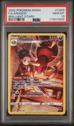 2022 FA ARIADOS TG09 POKEMON BRILLIANT STARS PSA 10 GEM MINT - Image 1