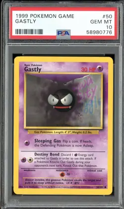 1999 POKEMON BASE SET #50 GASTLY PSA 10 GEM MINT - Image 1