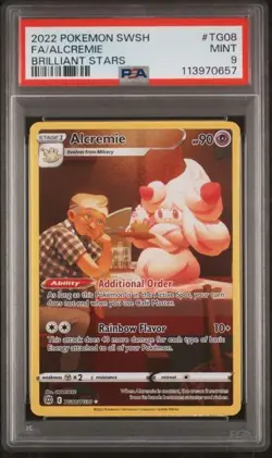 2022 Pokemon Brilliant Stars Alcremie TG08/TG30 Trainer Gallery Holo PSA 9 Mint - Image 1