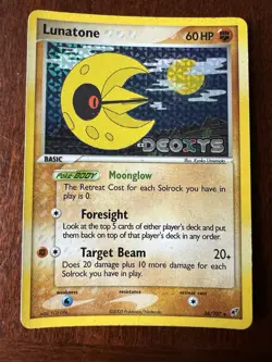Lunatone 36/107 Reverse Holo EX Deoxys Pokemon Card - Image 1