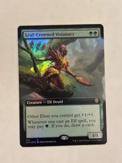 Leaf-Crowned Visionary (Extended Art) Dominaria United Foil Magic the Gathering - Image 1