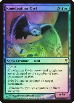 Coldsnap MTG Foil Rimefeather Owl Magic - Image 1
