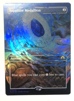 Sapphire Medallion BORDERLESS FOIL Modern Horizons 3 MTG Magic the Gathering NM - Image 1