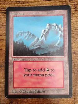 MTG Beta Mountain ⭐LP+ Version B (2) ⭐10 REAL HQ PICS!⭐ 1993 Basic Land Magic - Image 1