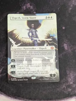 MTG FOIL Elspeth, Storm Slayer (Tarkir: Dragonstorm) -Borderless - NM Pack Fresh - Image 1