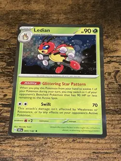 Ledian 003/142 Stellar Crown Holo Pokemon Card - NM - Image 1