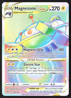 Magnezone VSTAR ( Rainbow Secret Rare) 198/196 Lost Origin Pokemon Card - Image 1