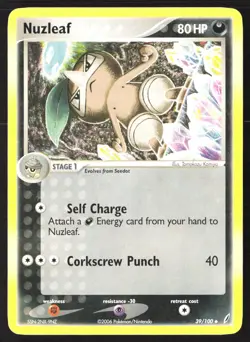 Nuzleaf 39/100 Crystal Guardians Tomokazu Komiya Pokemon Card - Image 1