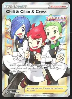 Chili & Cilan & Cress (Full Art) 258/264 SWSH08: Fusion Strike Pokemon Card - Image 1