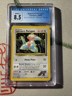 Pokemon TCG Sabrina's Porygon Gym Challenge 98, Unlimited Common Card CGC 8.5 - Image 1