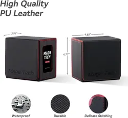Elegant MTG Commander Deck Box with Magnetic Closure & Dice Tray - Black/Red - Image 4