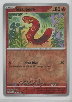 Sizzlipede Reverse Foil Pokemon SV05: Temporal Forces #036 0f72 - Image 1