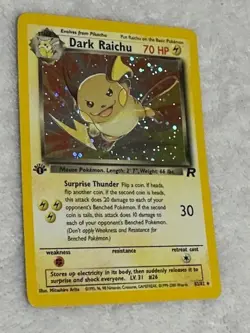 Pokemon TCG Dark Raichu 83/82 1st Edition Team Rocket Holo Unplayed NM - Image 1