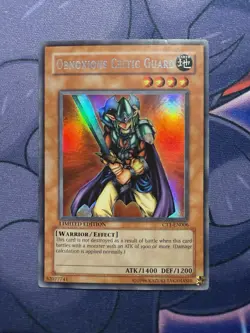 Yugioh Obnoxious Celtic Guard CT1-EN006 Secret/Ultra Misprint Limited Edition LP - Image 1