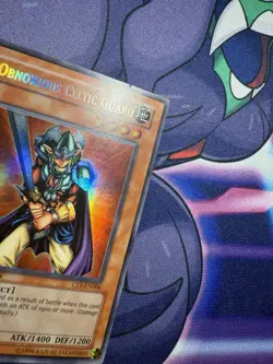 Yugioh Obnoxious Celtic Guard CT1-EN006 Secret/Ultra Misprint Limited Edition LP - Image 2
