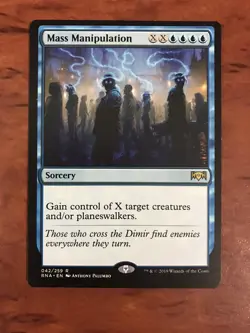 Mass Manipulation MTG Magic the Gathering Card NM Mint Ravnica Allegiance RNA - Image 1
