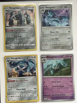 Pokemon Card Lot - 4 Unique Holographic Metagross Cards - Image 1