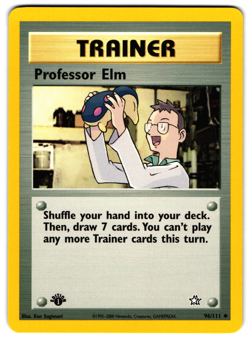 Professor Elm - 96/111 - 2000 1st Edition Uncommon Neo Genesis Pokemon Card NM - Image 1