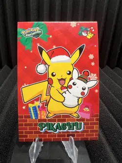 Pikachu - Cracked Ice Holo - Christmas Card Database - Pokemon NM - Image 1