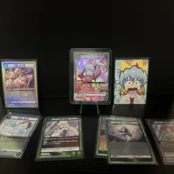 UNION ARENA NIKKE SR FOIL Alice + Foil + Action Point 8 Card Lot - Image 1