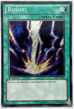 LCJW-EN057 Raigeki - Secret Rare 1st Edition Near Mint YuGiOh Card - Image 1