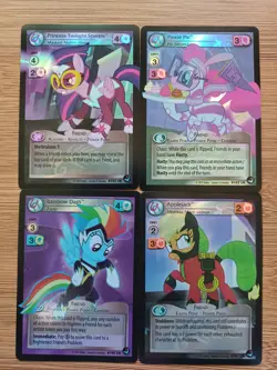 MLP CCG Power Ponies 4 Card UR Lot Twilight Sparkle Pinkie Pie High Magic - Image 1