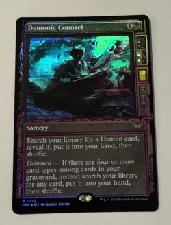 MTG Demonic Counsel - Duskmourn: House Of Horror SHOWCASE FOIL LP - Image 1