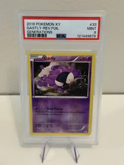 Gastly PSA 9 Reverse Holo 33/83 XY Generations Pokemon Card 2016 - Image 1