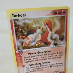 DOUBLE SWIRL 🌀💫 LP Torkoal 12/97 EX Dragon Holo Rare E-Series Pokemon Card - Image 1