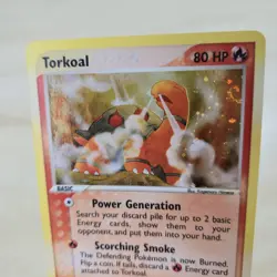 DOUBLE SWIRL 🌀💫 LP Torkoal 12/97 EX Dragon Holo Rare E-Series Pokemon Card - Image 2