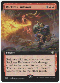 1x Extended Reckless Endeavor MTG Forgotten Realms Commander Lightly Played - Image 1