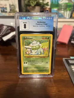 1999 Pokemon Bulbasaur Base Set Unlimited 44/102 CGC 8 - Image 1