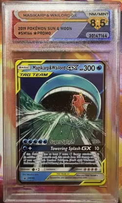 DSG 8.5 Magikarp & Wailord Gx #SM166 2019 Pokemon Sm Black Star Promo PSA/CGC - Image 1