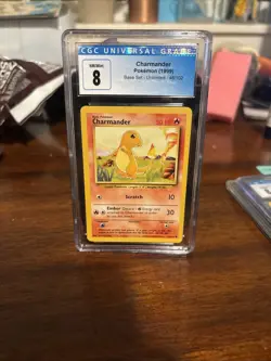 Charmander Pokemon 1999 Base Set 46/102 CGC 8 NM/Mint Pokemon TCG - Image 1