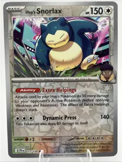 Pokemon Journey Together Reverse Holo 117/159 Hop's Snorlax - Image 1