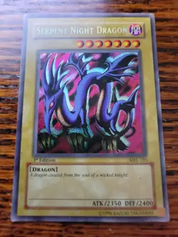 MP! - YuGiOh TCG MRL-103 Serpent Night Dragon 1st Edition Secret Rare - Image 1